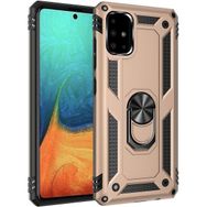 Teleplus Samsung Galaxy M51 Kılıf Vega Yüzüklü Standlı Tank Kapak Kırmızı + Nano Ekran Koruyucu