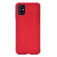 Teleplus Samsung Galaxy M51 Lüks Mat Silikon Kırmızı Nano Ekran Koruyucu Kamera Koruyucu Cep Telefonu Kılıfı