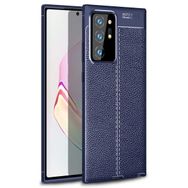 Teleplus Samsung Galaxy Note 20 Ultra Deri Dokulu Silikon Siyah Kılıf