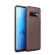 Teleplus Samsung Galaxy S10 Kılıf Negro Karbon Silikon + Tam Yapışan Cam