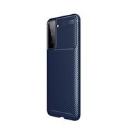 Teleplus Samsung Galaxy S21 5G Karbon Dokulu Negro Silikon Lacivert Kılıf