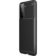 Teleplus Samsung Galaxy S22 Plus 5G Negro Karbon Dokulu Silikon Siyah Kılıf