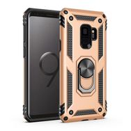 Teleplus Samsung Galaxy S9 Vega Yüzüklü Çift Katmanlı Tank Silikon Lacivert Cep Telefonu Kılıfı