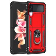 Teleplus Samsung Galaxy Z Flip 4 Vega Yüzüklü Çift Katmanlı Tank Lacivert Kılıf