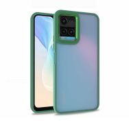 Teleplus Vivo Y33s Renkli Bumper Hybrid Flora Silikon Mor Kılıf
