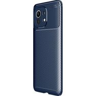 Teleplus Xiaomi Mi 11 Lüks Kamera Korumalı Karbon Lacivert Silikon Cep Telefonu Kılıf