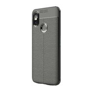 Teleplus Xiaomi Mi Max 3 Deri Dokulu Silikon Kılıf Siyah + Nano Ekran Koruyucu