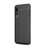 Teleplus Xiaomi Mi9 Deri Dokulu Silikon Lacivert Kılıf Nano Glass Ekran Koruyucu