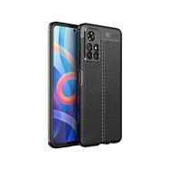 Teleplus Xiaomi Poco M4 Pro 5G Kamera Korumalı Deri Dokulu Silikon Siyah Kılıf