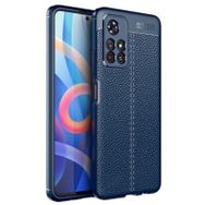 Teleplus Xiaomi Poco M4 Pro 5g Kılıf Kamera Korumalı Deri Dokulu Silikon Lacivert Nano Ekran Koruyucu