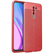 Teleplus Xiaomi Redmi 9 Deri Dokulu Siyah Nano Ekran Koruyucu Silikon Cep Telefonu Kılıf