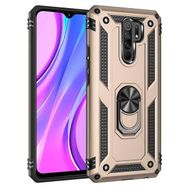 Teleplus Xiaomi Redmi 9 Vega Yüzüklü Çift Katmanlı Tank Kapak Siyah Kılıf