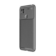 Teleplus Xiaomi Redmi 9C Negro Karbon Dokulu Silikon Lacivert Kılıf + Nano Glass Ekran Koruyucu