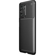 Teleplus Xiaomi Redmi K40 Negro Karbon Desenli Siyah Nano Ekran Koruyucu Silikon Cep Telefonu Kılıf