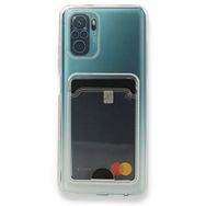 Teleplus Xiaomi Redmi Note 10 Kamera Korumalı Kartlıklı Silikon Şeffaf Kılıf