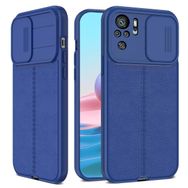 Teleplus Xiaomi Redmi Note 10 Lensi Kamera Korumalı Deri Dokulu Silikon Mor Kılıf