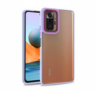 Teleplus Xiaomi Redmi Note 10 Pro Renkli Bumper Hybrid Flora Silikon Mor Kılıf