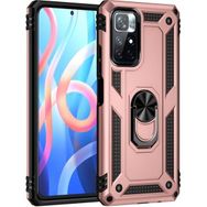 Teleplus Xiaomi Redmi Note 11 4G Kılıf Vega Yüzüklü Tank Silikon Rose Gold Kılıf