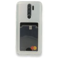 Teleplus Xiaomi Redmi Note 8 Pro Kamera Korumalı Kartlıklı Silikon Şeffaf Kılıf