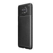 Teleplus Xiaomi Redmi Note 9 5g Karbon Dokulu Dizayn Nano Ekran Koruyucu Siyah Silikon Cep Telefonu Kılıf