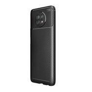 Teleplus Xiaomi Redmi Note 9t Karbon Dokulu Dizayn Nano Ekran Koruyucu Siyah Silikon Cep Telefonu Kılıf