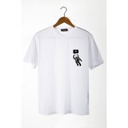 Terapi Men 22Y-3400761-3 Astronot Baskılı Bisiklet Yaka Oversize Rahat Kalıp Basic T-Shirt
