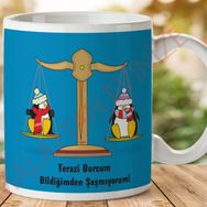 Terazi Burcu Baskılı Seramik Kupa Bardak