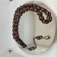 Tesbih TSBH00106BC 925 Ayar Gümüş Püsküllü Oltu Tesbih