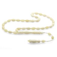 Tesbihane Sistemli Arpa Kesim Natural Renk Deve Kemiği Tesbih