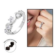 Tesbihname Starlight Diamond Pırlanta Montür Asimetrik 925 Ayar Gümüş Kadın Beştaş Yüzük