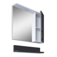 Teta Home Eko 65 cm Antrasit Beyaz MDF Aynalı Banyo Üst Dolabı