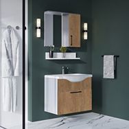 Teta Home Eko 80 cm Beyaz MDF Banyo Dolabı Seti