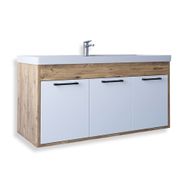 Teta Home Lizbon Atlantik Çam Beyaz 100 cm MDF Banyo Lavabolu Alt Dolap