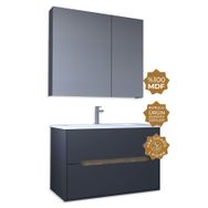 Teta Home Madrid Antrasit Atlantik Çam 65 cm Mdf Banyo Dolabı Seti ve Boy Dolabı