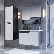 Teta Home Napoli Antrasit-Beyaz 65 cm Mdf Banyo Dolabı Seti+Boy Dolabı