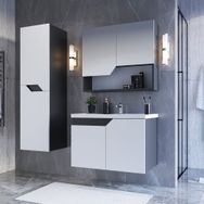 Teta Home Napoli Antrasit-Beyaz 65 cm Mdf Banyo Dolabı Seti+Boy Dolabı