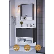 Teta Home Suva Antrasit-Atlantik Çam 65 cm Mdf Banyo Dolabı Seti