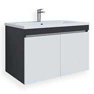 Teta Home Tokyo 65 cm MDF Antrasit Beyaz Banyo Lavabolu Alt Dolap