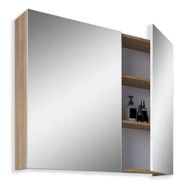 Teta Home Tokyo 65 cm Teak Beyaz Mdf Banyo Üst Aynalı Dolap