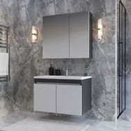 Teta Home Tokyo 80 cm Antrasit-Beyaz MDF Banyo Dolabı Seti