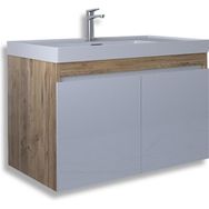 Teta Home Tokyo 80 cm MDF Atlantik Çam - Beyaz Banyo Lavabolu Alt Dolap