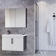 Teta Home Yalova 80 cm Antrasit-parlak Akrilik Beyaz Mdf Banyo Dolabı Seti