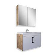 Teta Yalova 65 cm Atlantik Çam Beyaz Banyo Dolabı Seti