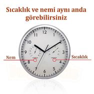 TFA Termometre Nem Ölçer Duvar Saati
