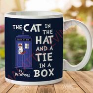 The Cat in the Hat And Tie in A Box Doctor Who Baskılı Kupa