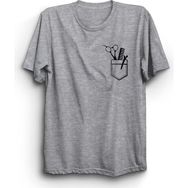 The Fame Cepte Tarak Makas Kuaför Hair Designer Hairdresser Coiffeur Gri Kadın T-shirt