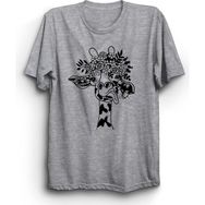 The Fame Şaşkın Zürafa Confused Giraffe Gri Kadın T-shirt