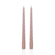 The Mia 29 cm Burgu Rose 2'li Şamdan Mumu Set