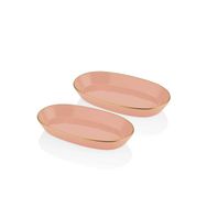 The Mia Basic 29 cm Oval Servis Somon Pembe 2'li Set