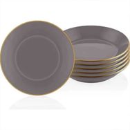 The Mia Basic 6'lı Set Gri 20 cm Yemek Tabağı
